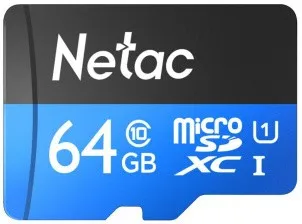 Память Micro Secure Digital Card 64GB class10 Netac/ с адаптером SD