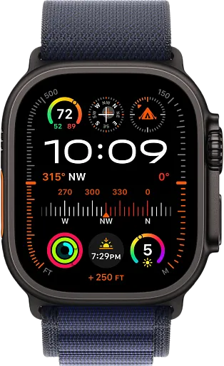 Apple Watch Ultra 2 2024 49mm Titanium Black Alpine Loop Navy Band