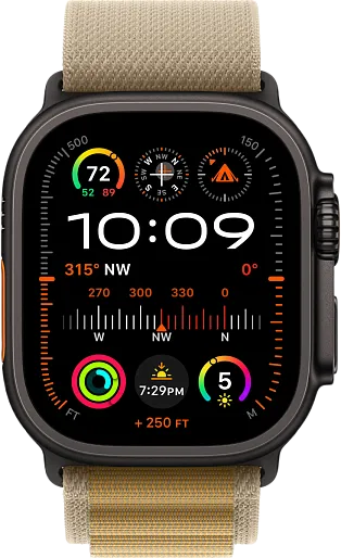 Apple Watch Ultra 2 2024 49mm Titanium Black Alpine Loop Tan Band