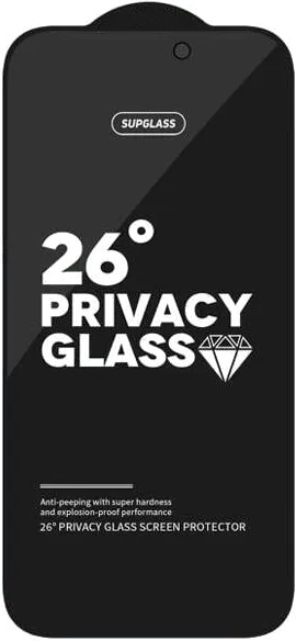 Защитное стекло SUPGLASS для iPhone 17 Pro (Антишпион)
