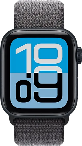 Apple Watch SE 2025 (Gen 3) 44mm Black with Gray Sport Loop