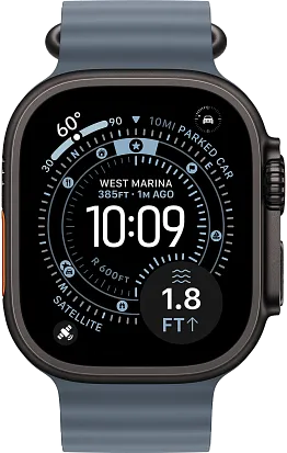 Часы Apple Watch Ultra 3 49mm Titanium Black (Ocean Band Anchor Blue) S/M