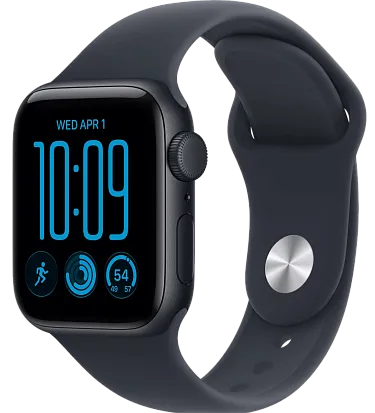 Apple Watch SE 2025 (Gen 3) 40mm Black with Black Sport Band Navy Blue