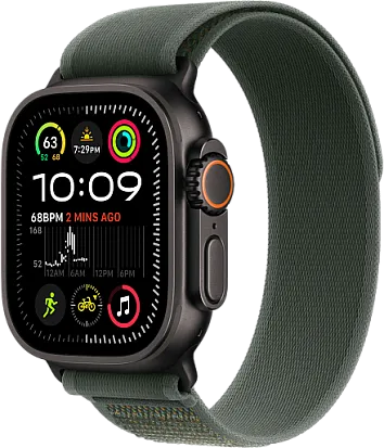 Apple Watch Ultra 2 2024 49mm Titanium Black Trail Loop Green