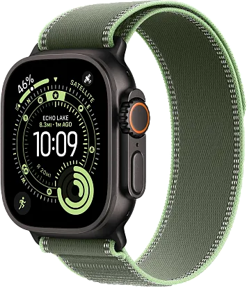 Часы Apple Watch Ultra 3 49mm Titanium Black (Trail Loop Green/Neon) S/M