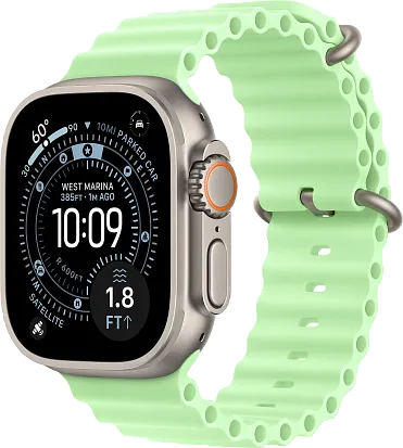 Часы Apple Watch Ultra 3 49mm Titanium Natural (Ocean Band Neon Green) S/M