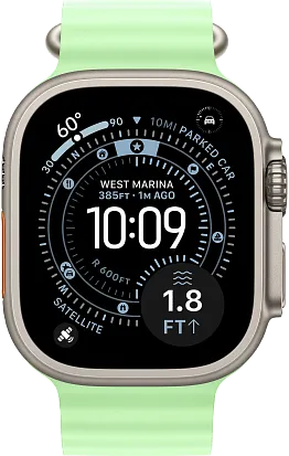 Часы Apple Watch Ultra 3 49mm Titanium Natural (Ocean Band Neon Green) S/M