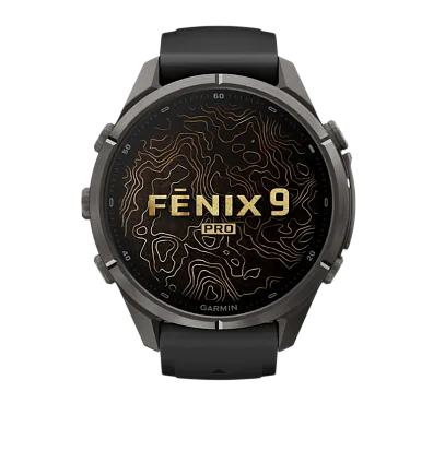 Часы Garmin Fenix 9 Pro 43mm AMOLED Sapphire Carbon Gray DLC Titanium with Black/Pebble Gray Silicone