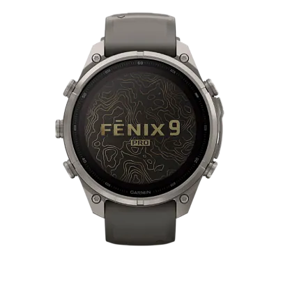 Часы Garmin Fenix 9 Pro 47mm Sapphire Solar Titanium with Pebble Gray/Silver Gray Silicone