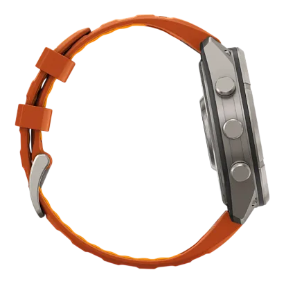 Часы Garmin Fenix 9 Pro 47mm AMOLED Sapphire Titanium with Autumn Orange/Spark Orange Silicone