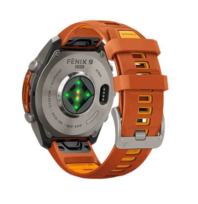 Часы Garmin Fenix 9 Pro 47mm AMOLED Sapphire Titanium with Autumn Orange/Spark Orange Silicone