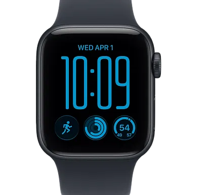 Apple Watch SE 2025 (Gen 3) 40mm Black with Black Sport Band Navy Blue