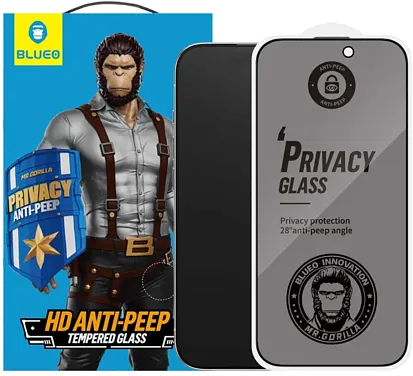 Защитное стекло BlueO для iPhone 15/16 (Антишпион)